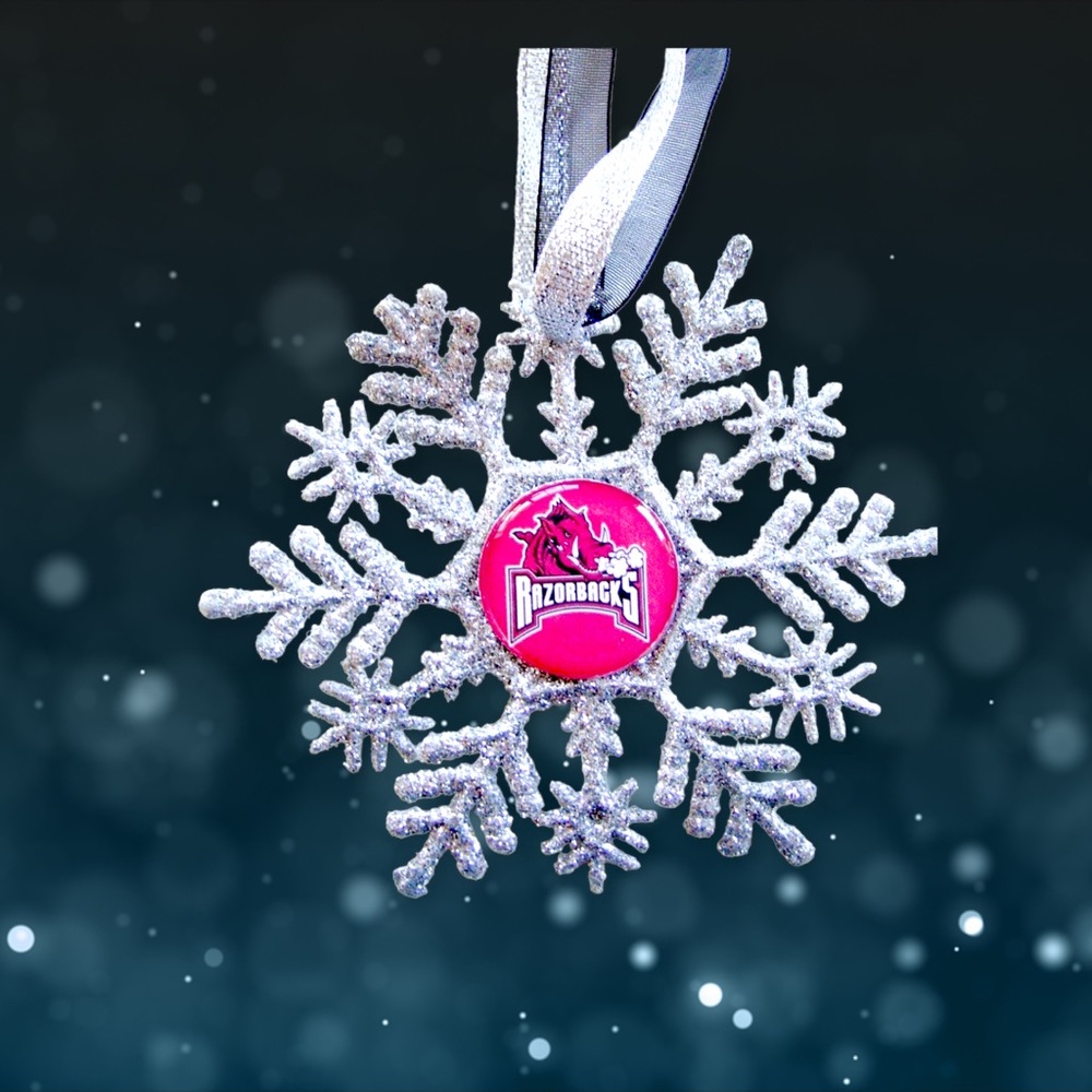 Univ of Arkansas RAZORBACKS Handmade Snowflake *NEW*